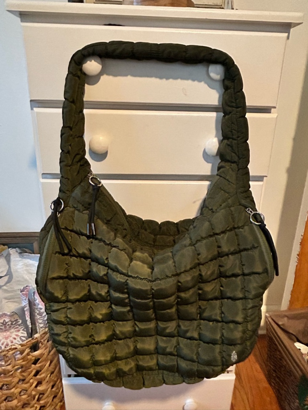 Free People Movement Carryall Quilted Bag Olive Green - Picture 3 of 6